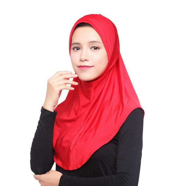 Women Muslim Flower Hijab Lace Islamic Amira Headwear Wrap Instant Scarf Turban 